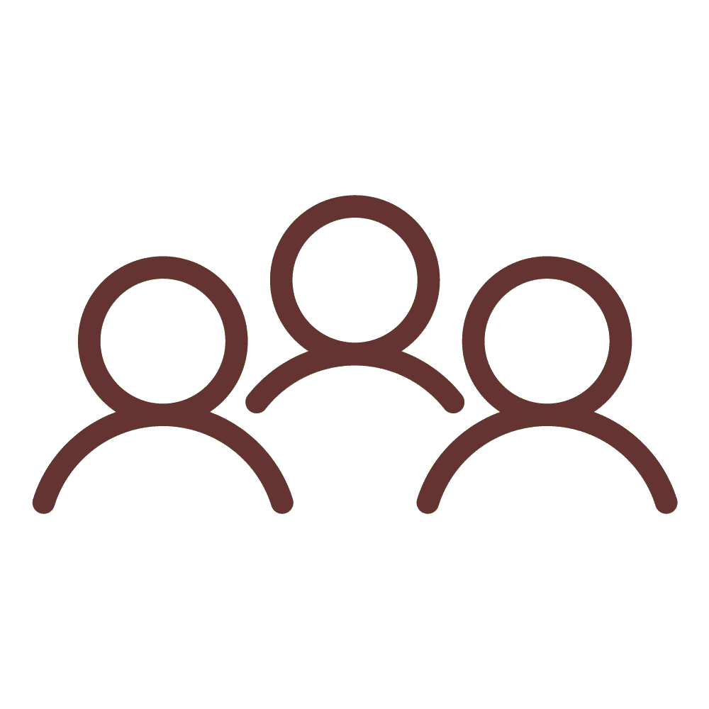 Brown icon of three people