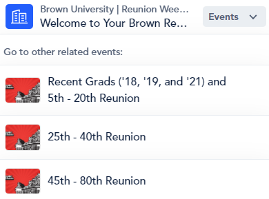 Navigating Remo: The main event for Reunion Weekend and related events for Recent Grads and 25th - 40th reunions