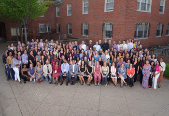 Photo of the Class of 1999 gathered outside at Reunion