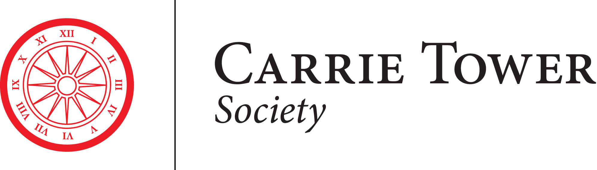 The Carrie Tower Society logo in red.