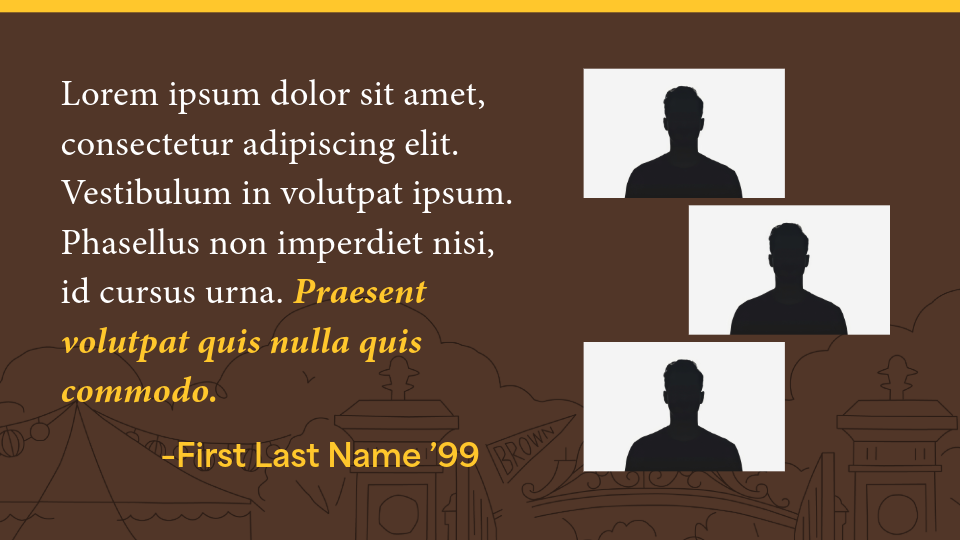 Multiphoto Campus Dance spotlight template with text on the left and three images on the right.