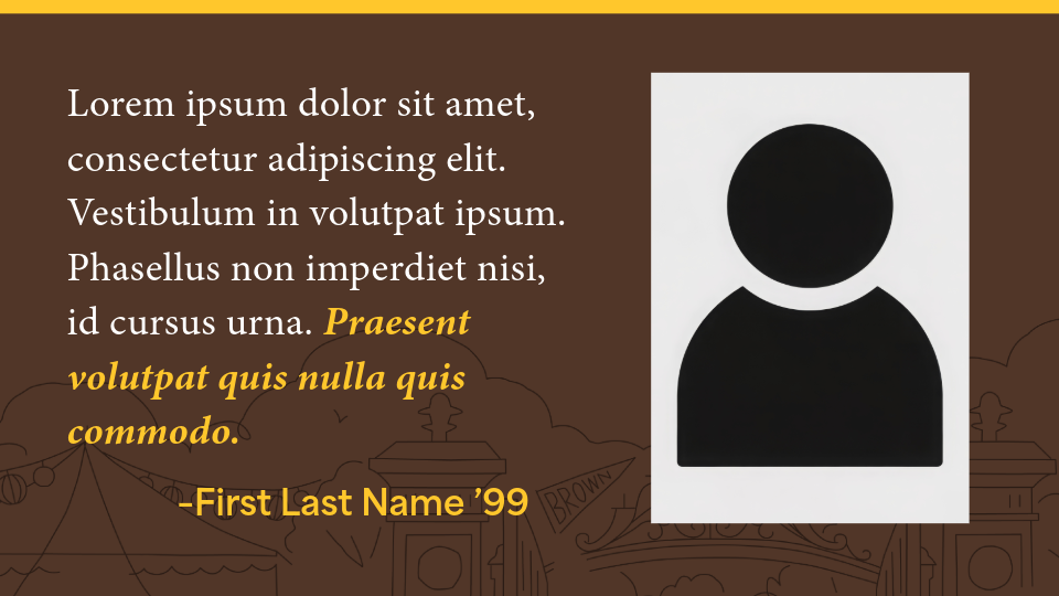 Single photo Campus Dance spotlight template with text on the left and image on the right.