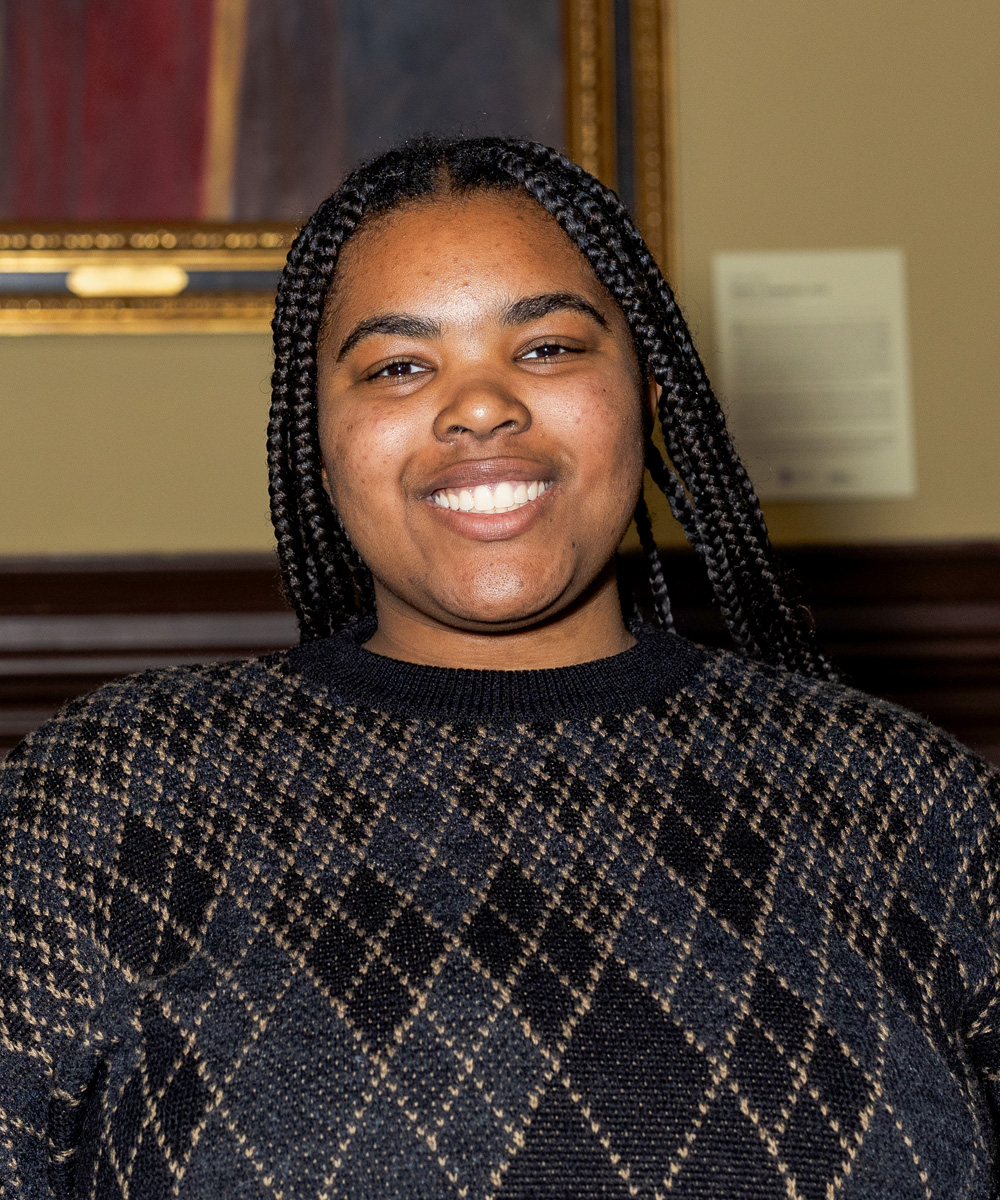 Photo of Alexandria Goodman in Sayles Hall.