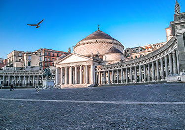 View of Piazza del Plebiscito, Naples, Italy