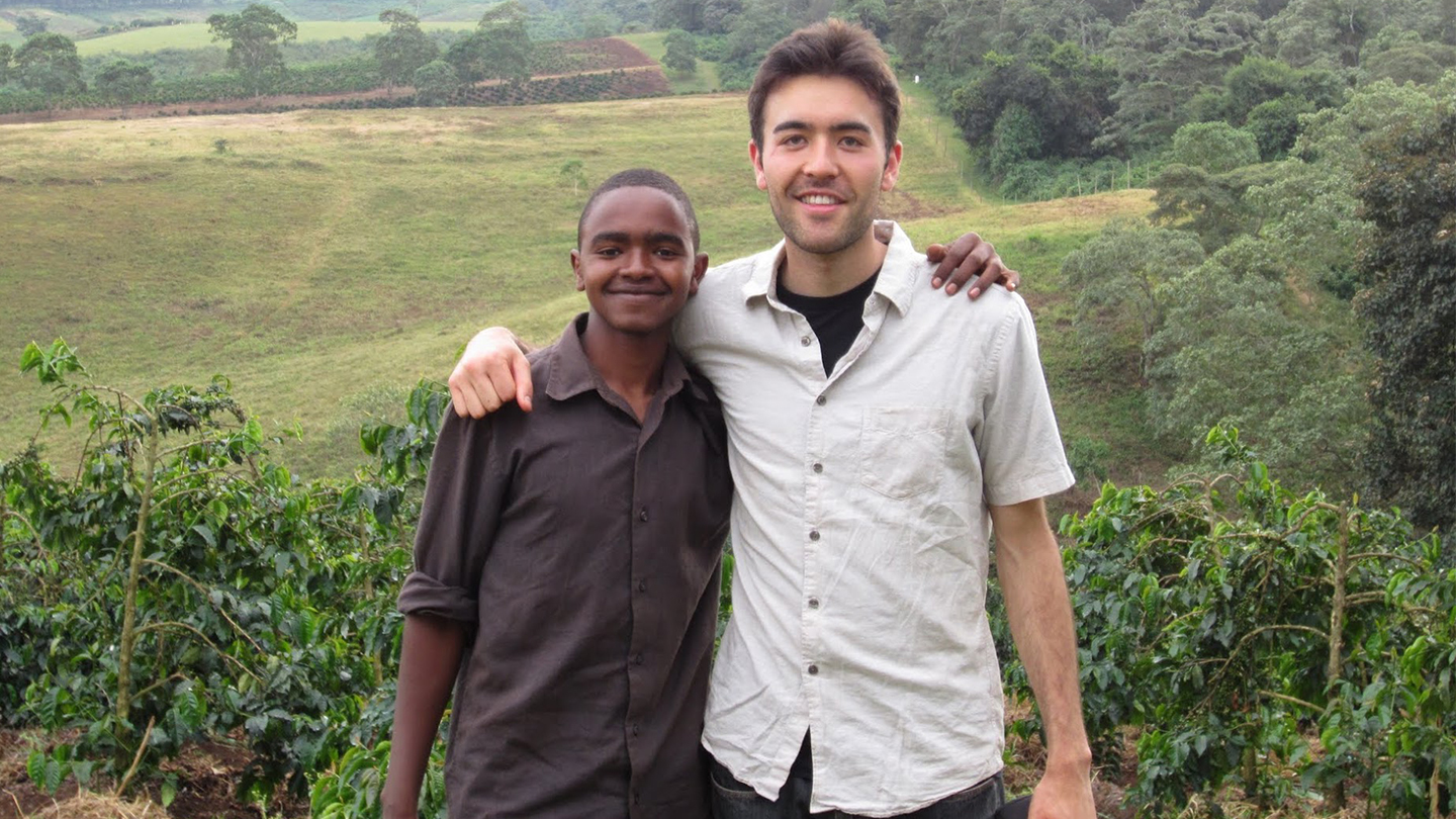 Matt Severson with John, a student in Tanzania
