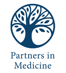 Graphic of a tree in a circle with the words Partners in Medicine below