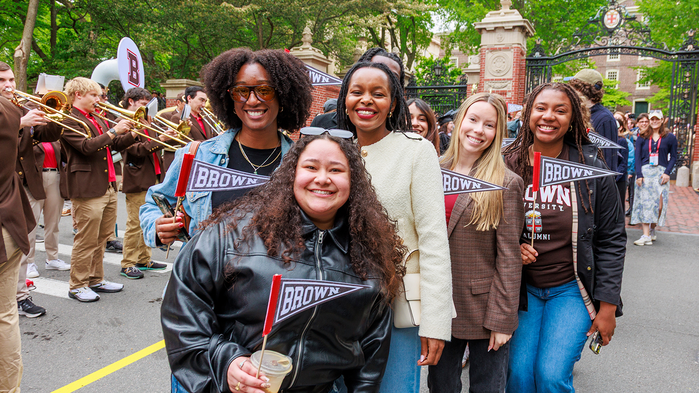 A group of alumni together during the Reunion Weekend procession