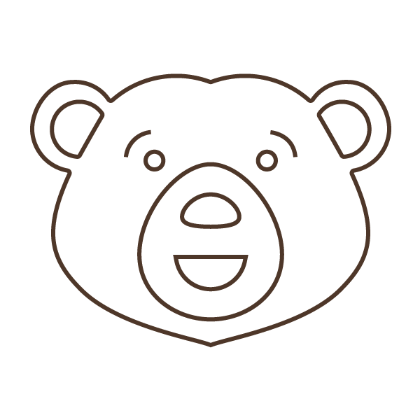 Brown icon of a bear head