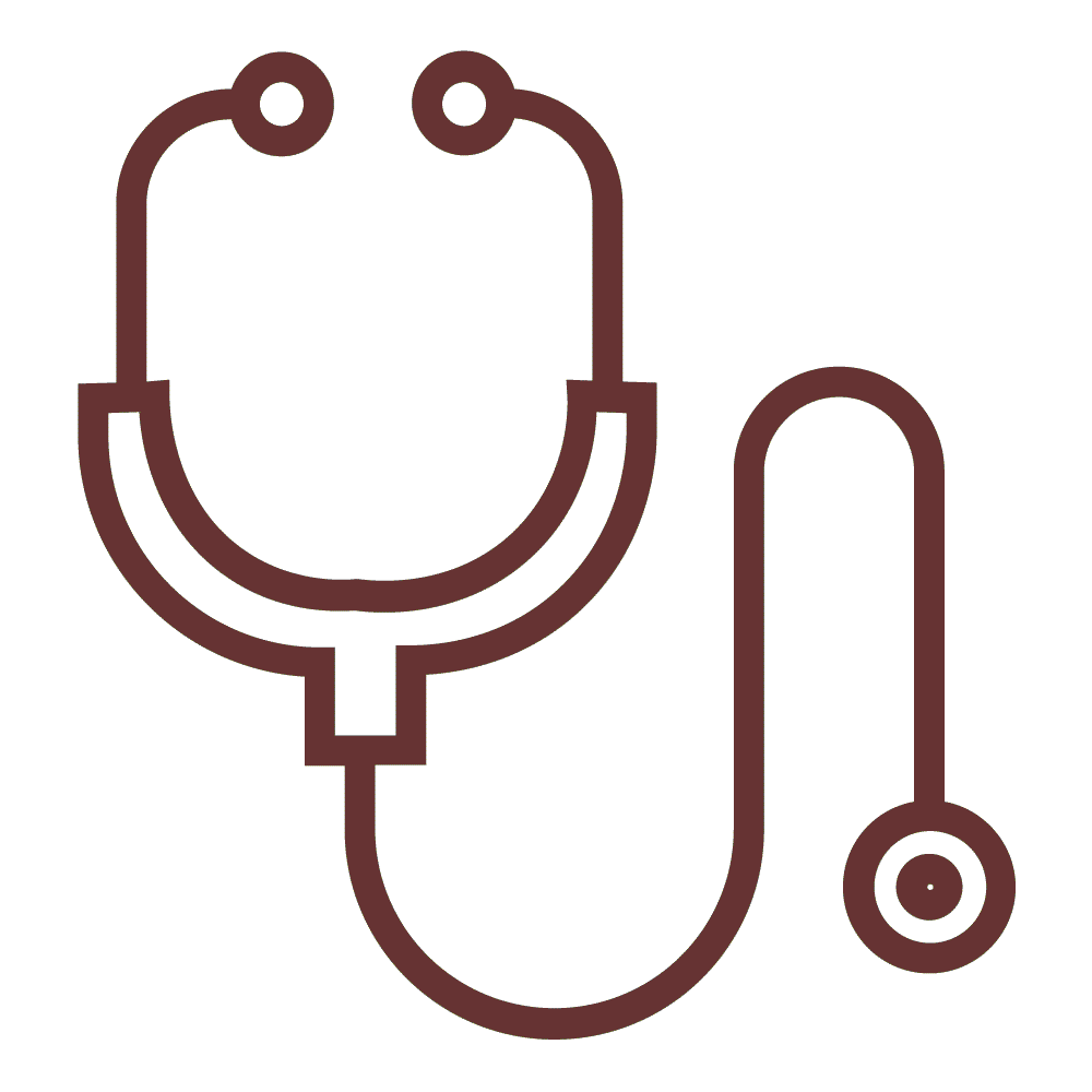 Brown icon of a stethoscope