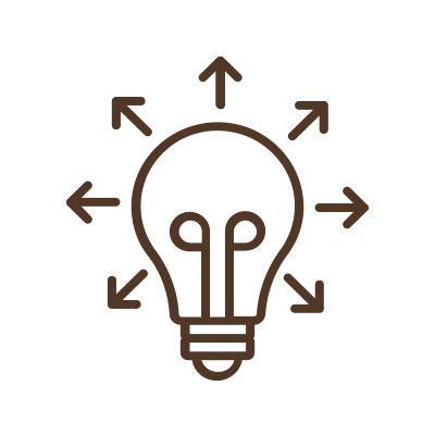 lightbulb icon with arrows