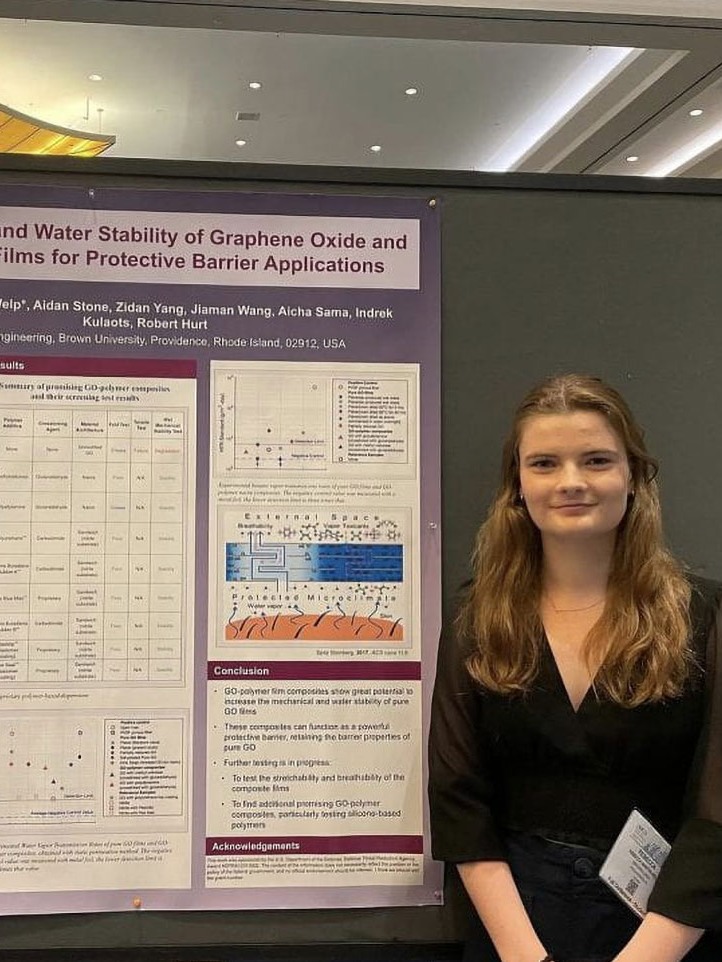 Becca Martin Welp posing with research poster