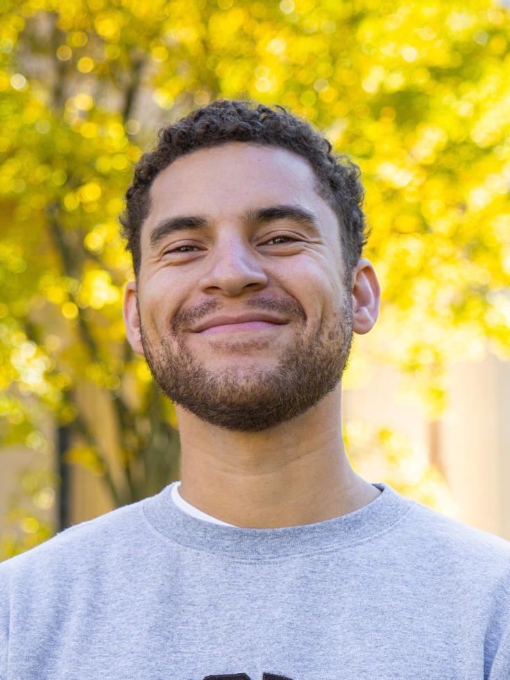 Terren Wise outdoors on Brown's campus