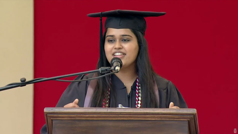 Senior orator at podium