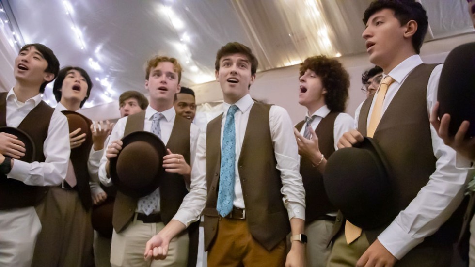 The Brown Derbies a cappella group performs 
