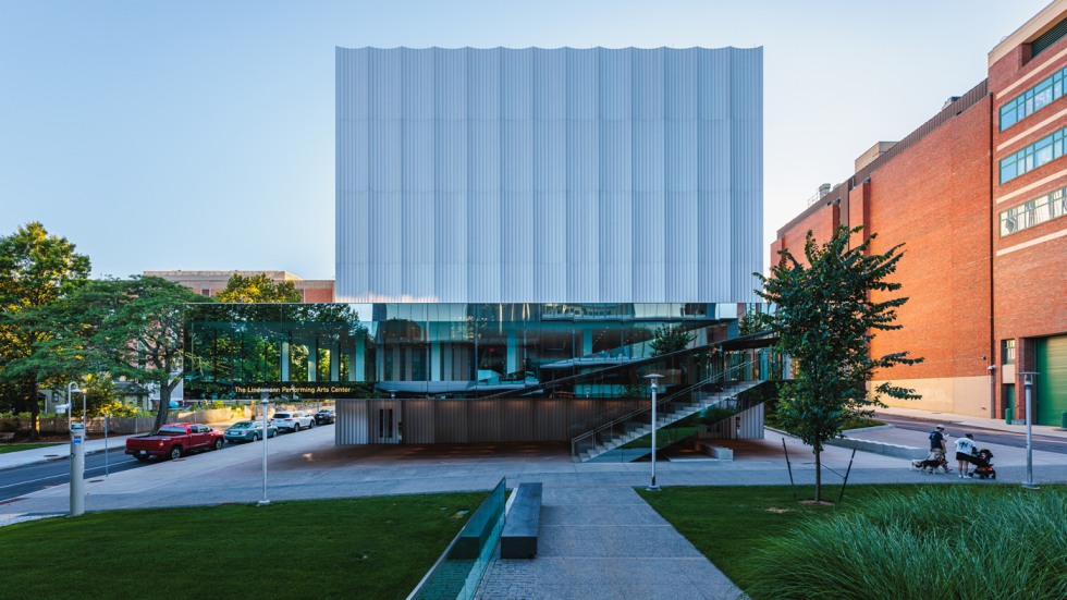 Exterior of The Lindemann at sunset.