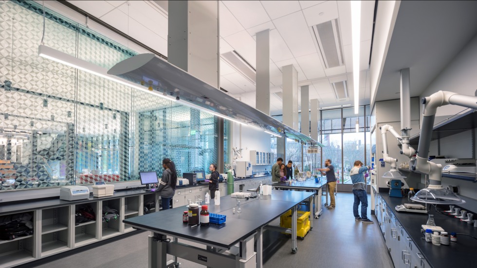 Researchers working inside the Engineering Research Center's labs.