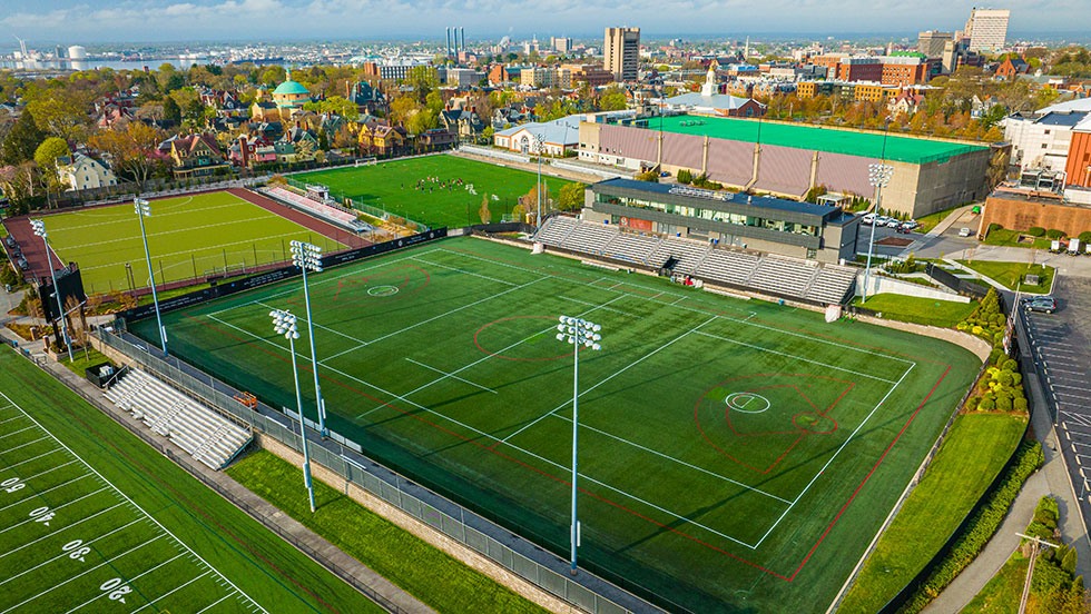 Aerial photo of the Center for Lacrosse and Soccer fields