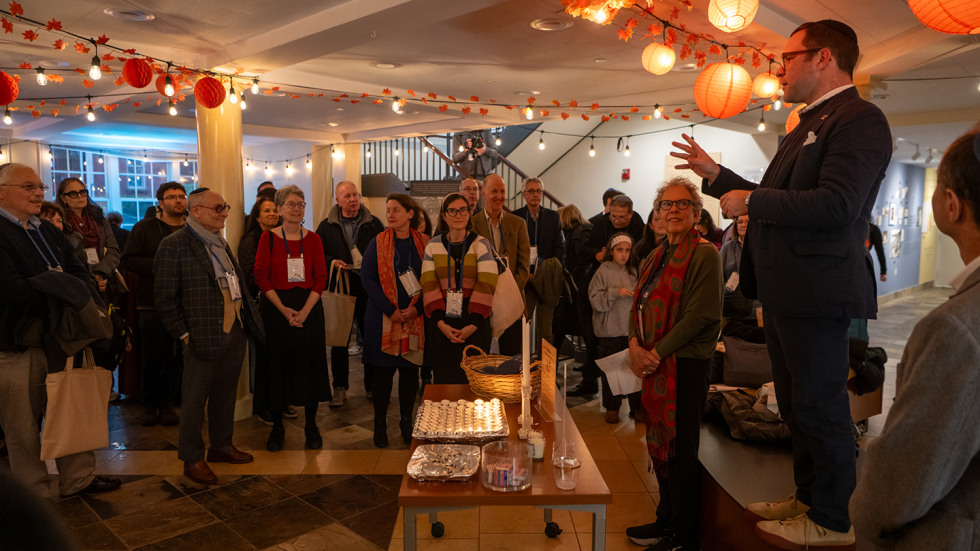 Members of the Brown Jewish community joined with alumni rabbis and cantors to light the Shabbat candles 