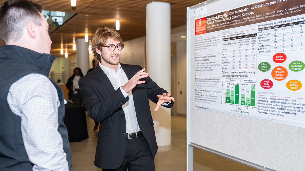 Jason Albaum MD’28 presenting his project on characterizations of delirium in aging