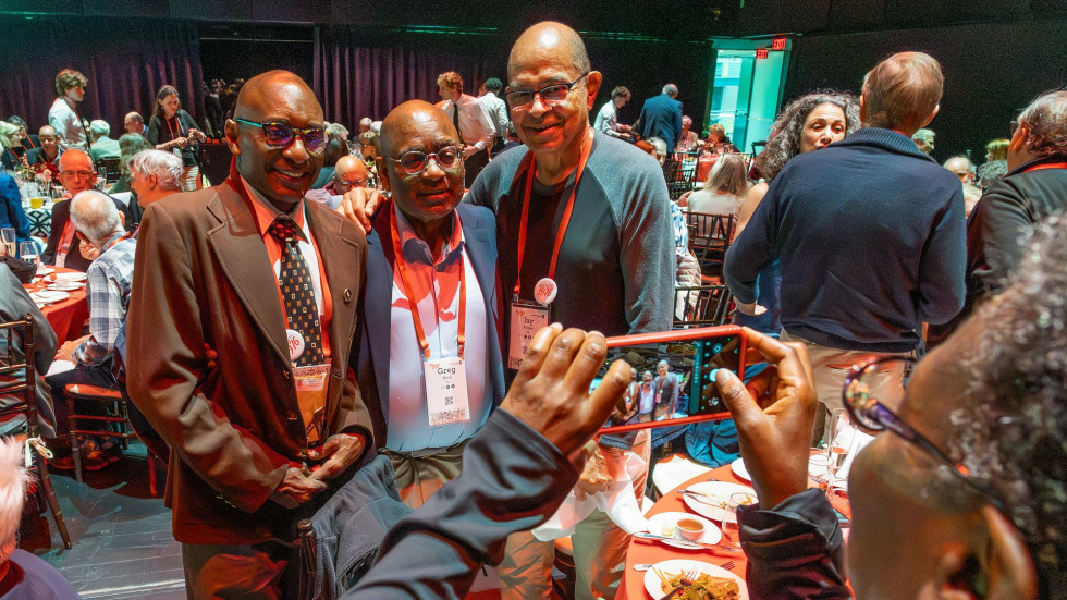 Class of 1976 alums celebrating at a Brown event.