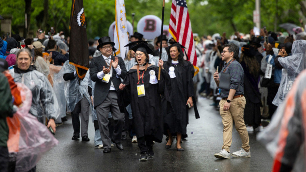 Alums at Procession led by Nancy Neff