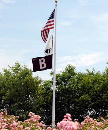 Brown and American flag