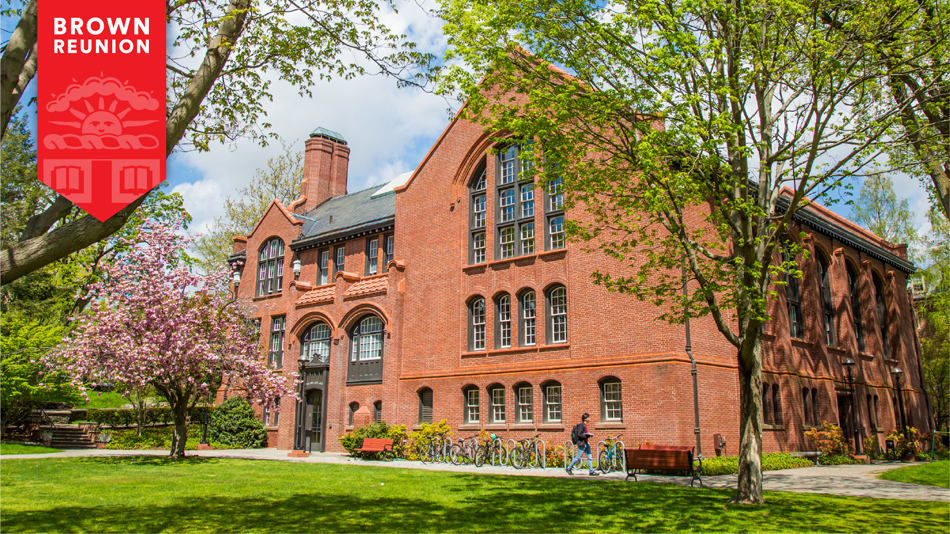 Pembroke Hall with spring foliage. 