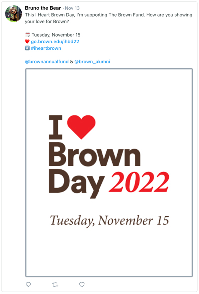 sample of a Facebook post for I Heart Brown Day